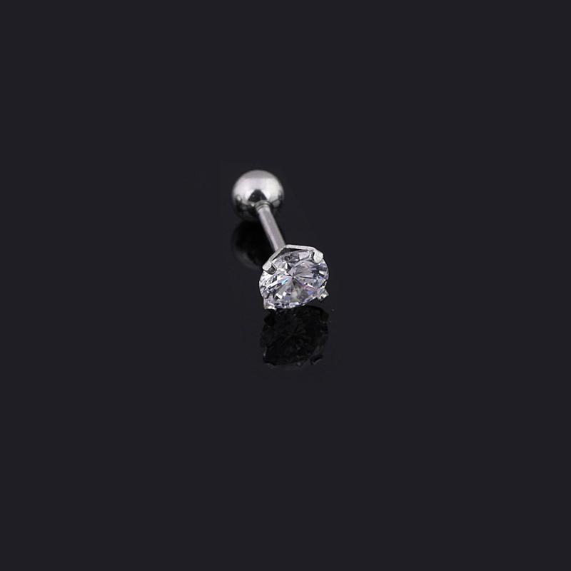 2Pcs Medical Titanium Steel Zircon Ear Studs Korean Girls Men's Diamond Earrings Fashion Ear Bone Studs
