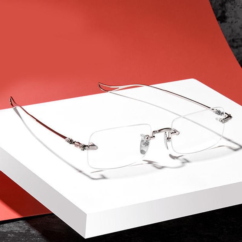 Винтажные сверхлегкие безрамные очки для чтения, мужские очки для чтения с защитой от синего света, против усталости, 0 ~ + 4,0