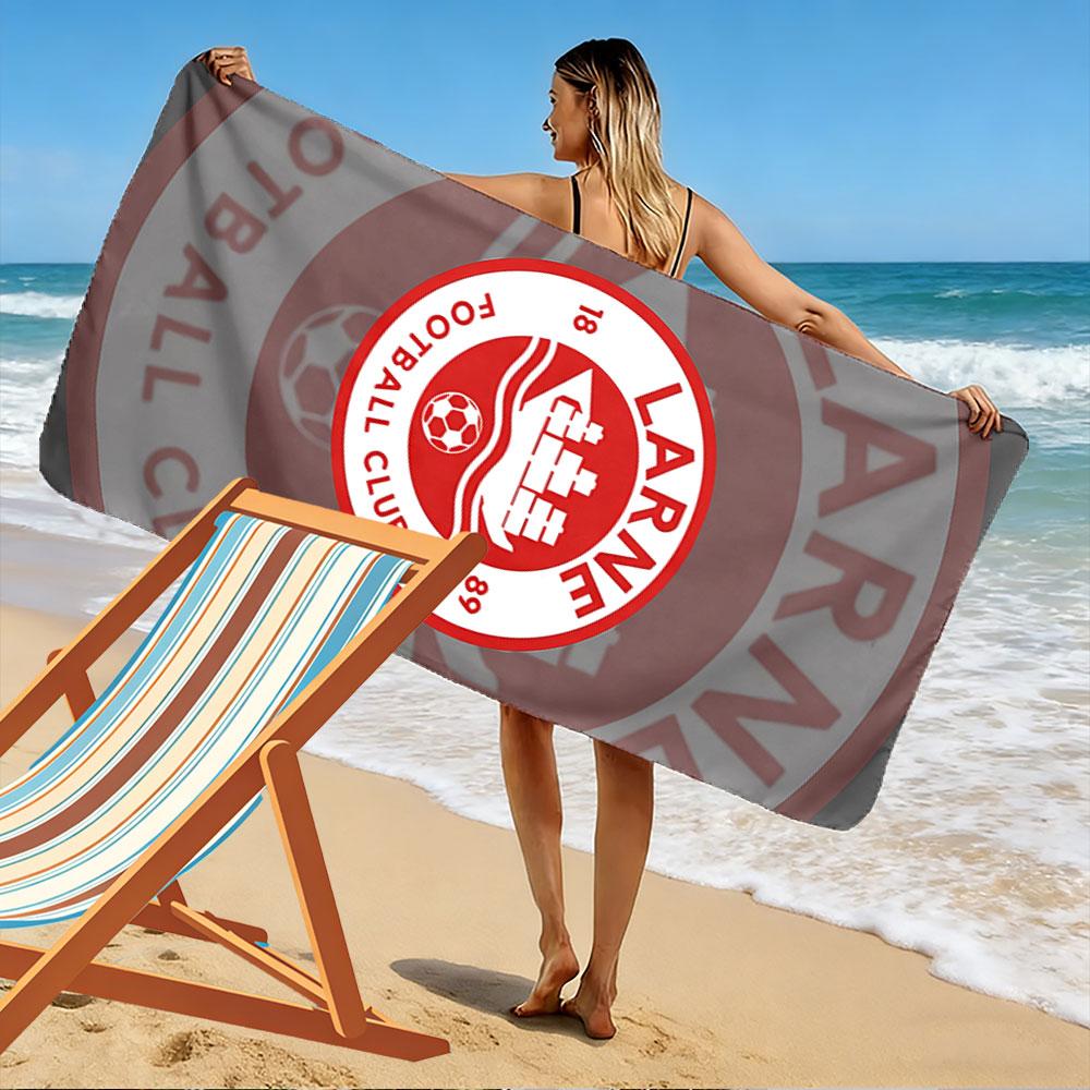 Larne FC Logo Beach Towel A must-have beach towel for beach travel