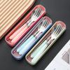 410 Stainless Steel Portable Dinnerware 3/4PCS Spoon Fork Chopstick Cutlery with Box Set Dinnerware Kit Kitchen Accessories