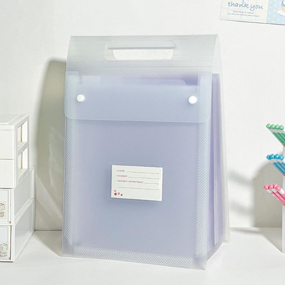 Large Capacity Gradient Color File Bag 13 Pockets Flip Cover Design Document Organizer Handheld A4 File Folder Students
