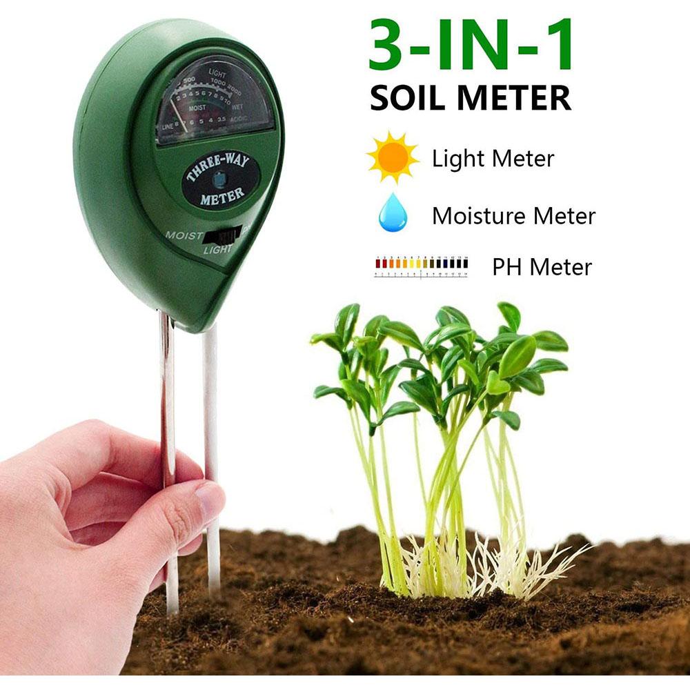 Plants Flowers Moisture Sunlight Testing pH Test Meter 3in1 Soil Tester Acidity Sunlight Monitor