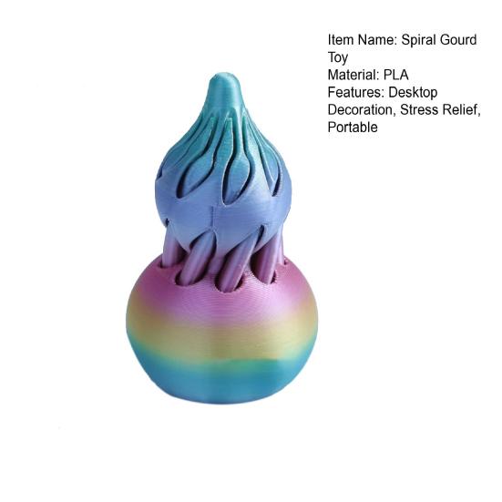 3D-печатная спиральная тыква-игрушка, невозможная сквозная спиральная тыква-конус, фигурка для снятия стресса, тревожности, мини-тыква, игрушка-фиджет, украшение для рабочего стола