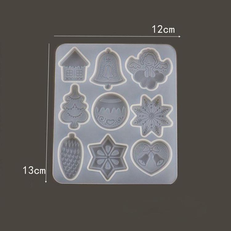 1pc New DIY Crystal Epoxy Mold Christmas Tree Snowflake Elk Pendant Keychain Listing Jewelry Silicone Mold Set Silicone Molds