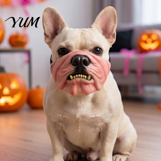 Funny Animal Masque Dog Masque, PU Foam Scary Pet Face Costume, Realistic Mouth Small Party Accessories with Elastic Band for Dress Up, Holiday Party,