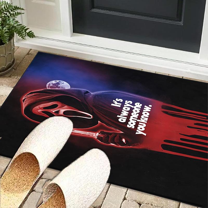 Heartbeat Ghostface Of Horror Office Rug Chair Mat, Game Carpet, Suitable for Front Door, Bedroom, Living Room, Desk, Holiday Gift