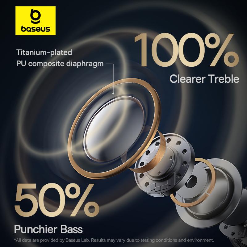 Baseus Bowie MA10 Series TWS Bluetooth 5.3 Wireless Earphone 48dB Noise Cancelling 140h Playtime Headphone IPX6 Waterproof Sport Earbud