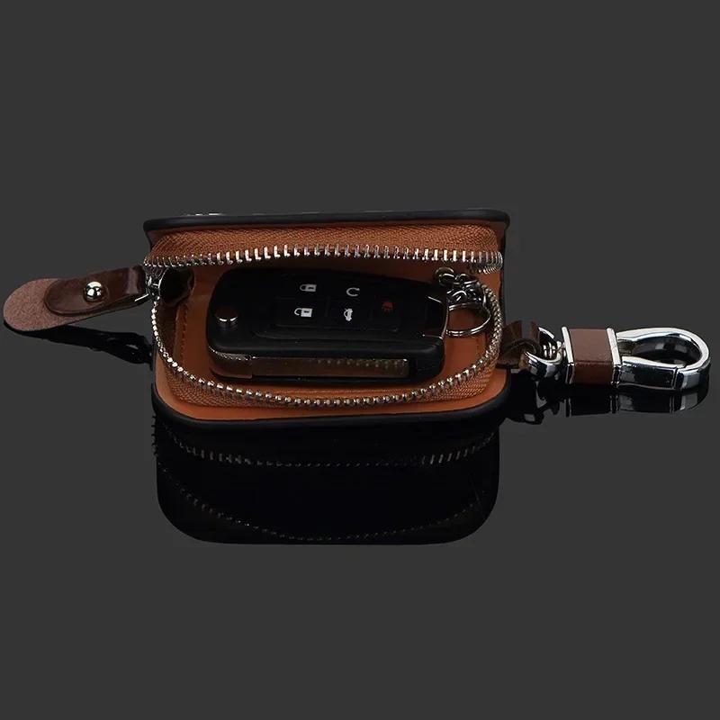Leather Car Key Bag Keychain Protective Case Wallet For Mitsubishi Lancer ASX Pajero Mirage Attrage Xpander Outlander