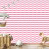 Powder pink and white stripes wallpaper, clear detail 50x1000