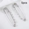5pcs Rhinestone Large Safety Pins Crystal Brooch with 3/4/5 Loops for DIY Blankets Skirts Knitted Fabric Crafts Jewelry Findings