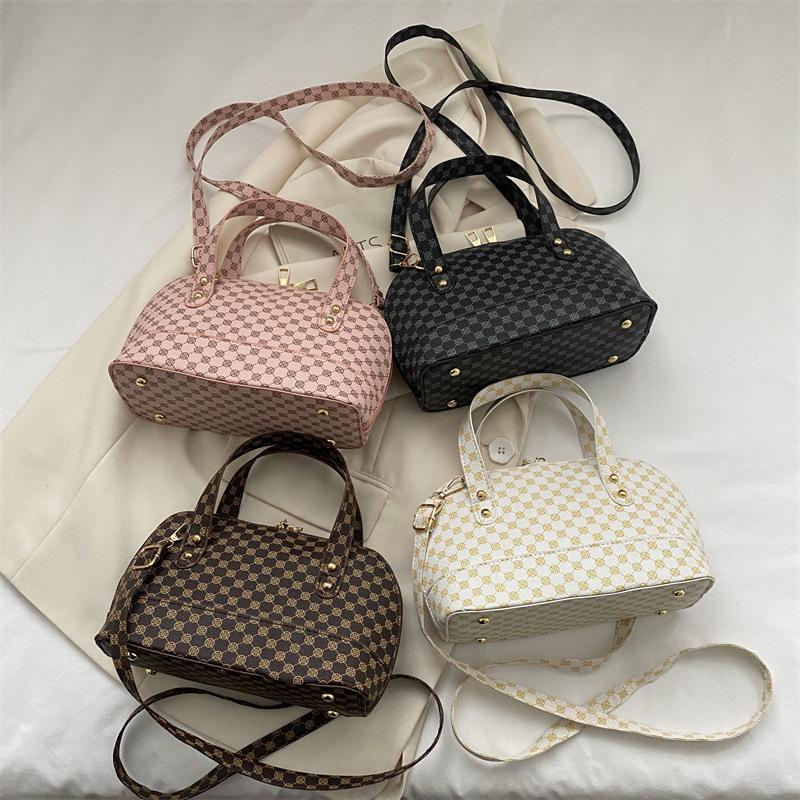 Новая летняя ретро-текстура и модная однотонная простая принтованная модная ручная сумка через плечо на одно плечо