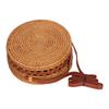 Rattan Hand Made Bag Round Stylish Women Handwoven Shoulder Bag for Beach Daily PartiesWhole Side