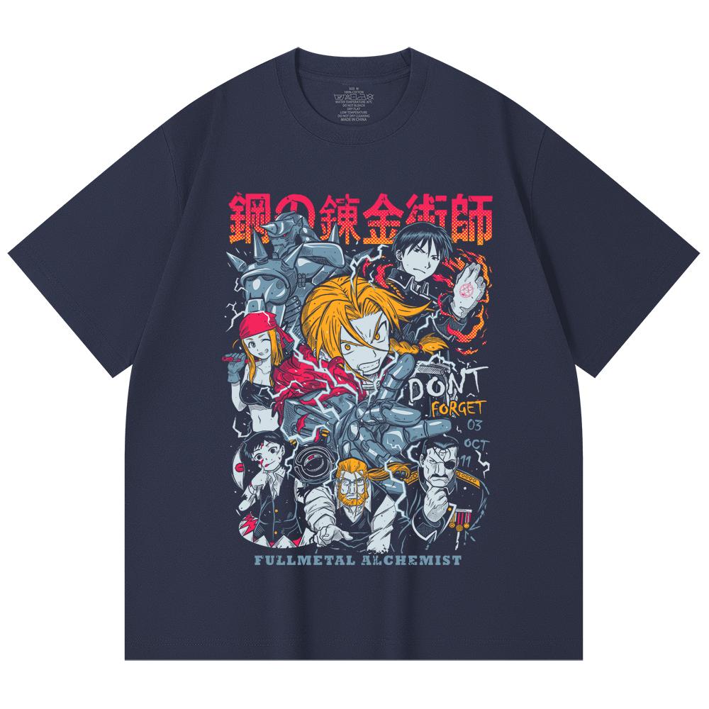 230 Gsm 100% Cotton Fullmetal Alchemist V1 Print Unisex Heavy Cotton T Shirt