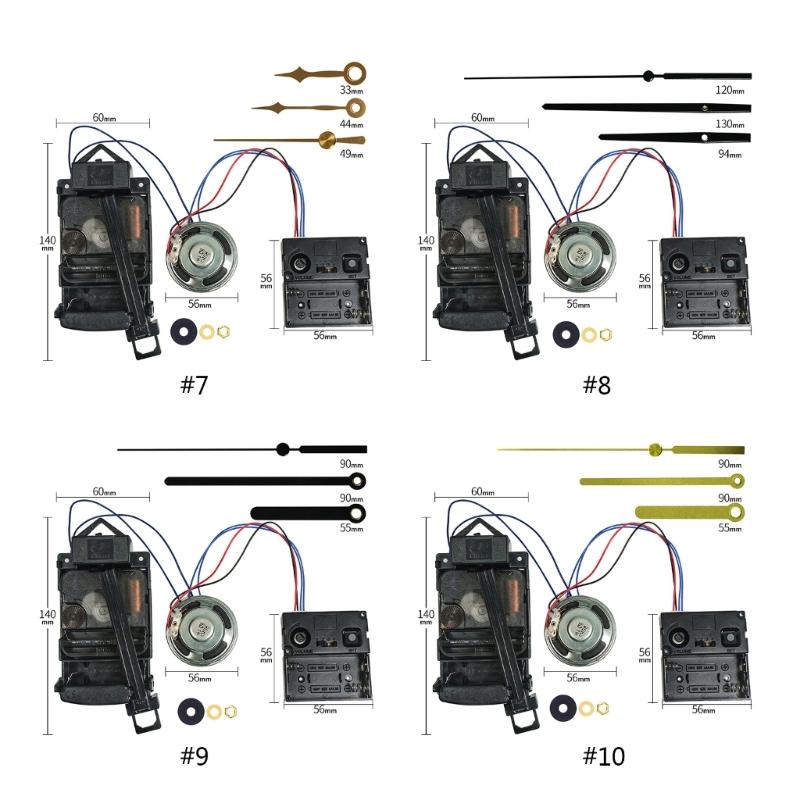 1 комплект, комплект для настенных часов, набор для ремонта часов, винтажные часы, сделай сам, кварцевый механизм, указатели, музыкальная шкатулка, вал 17 мм