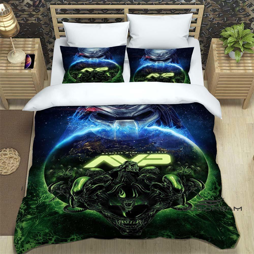 This bedding set features a print inspired by the movie "The Predator." It's an exquisite set including a duvet cover and pillow