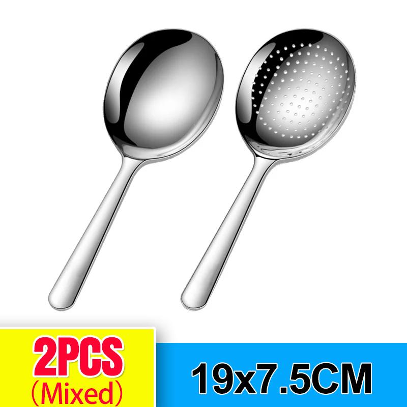 Long Handle Stainless Steel Soup Spoons Metal Serving Spoon Fruit Ice Cream Scoop Tablespoon Ladle Household Kitchen Utensils4