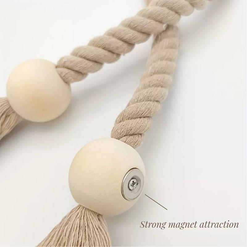 2 шт. Простой бахромчатый шнур с бусинами, без пробивания, магнитный, многоцелевой, аксессуары для домашних штор