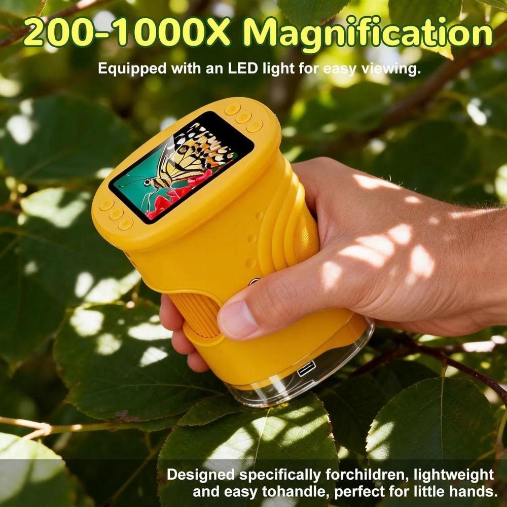 Portable Pocket Microscope 2 Inch IPS Screen Mini Microscope Kids Microscope  for Children