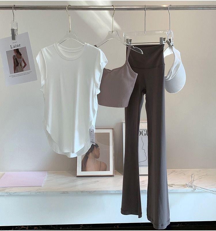 Приятная к коже, быстросохнущая футболка свободного кроя для йоги, бега, пеших прогулок и пилатеса