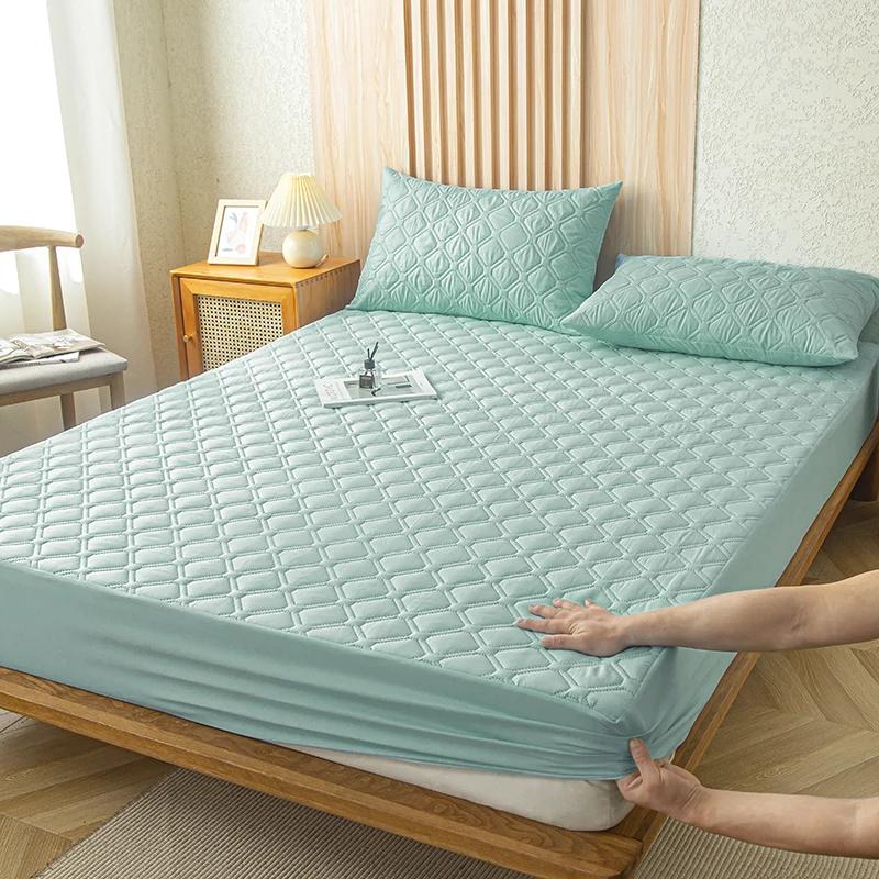 Супер водонепроницаемый стеганый матрас для кровати, набор чехлов для односпальной двуспальной кровати, защита от намокания, пылезащитная простыня на кровати