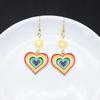 Rainbow Heart Sun Dangle Earrings Cute Y2K Pride Couple Enamel Pendant Gay Flag LGBTQ Jewelry Couples Gift For Lovers Women Girls