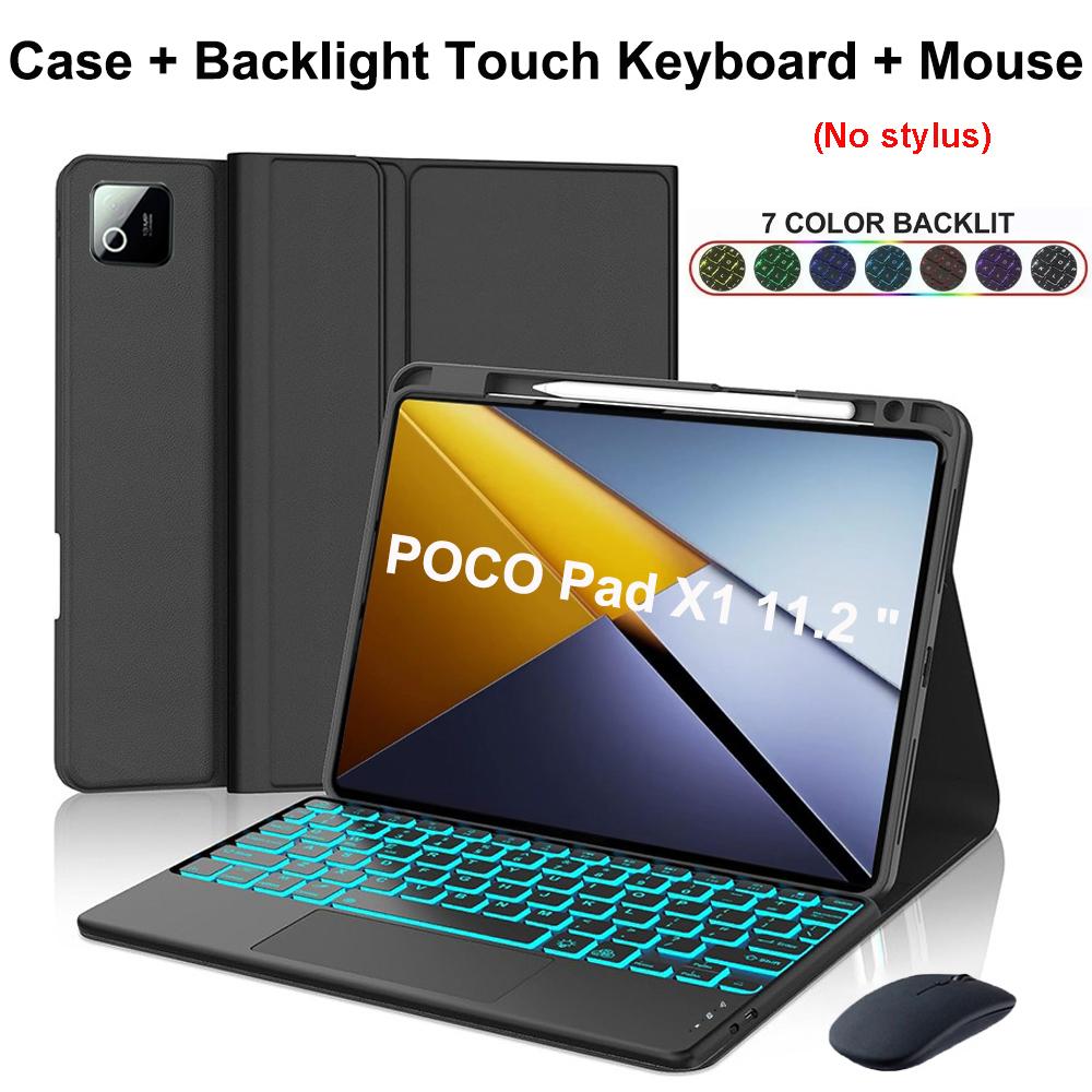 Чехол для POCO Pad X1 11,2 дюйма, Чехол-клавиатура Bluetooth для POCO Pad X1 11,2