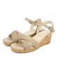 Oriental Traffic Round Wedge Large and Small Sizes Comfortable To Walk Cross Gray Size Women's Sandals, Toe, Sole, Available, In, Strap, Cushioned,