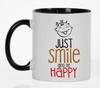 Inkdotpot Просто улыбнитесь и будьте счастливы - милая мотивирующая кружка для чая в подарок на день рождения для мужчин и женщин с цитатами 11 унций