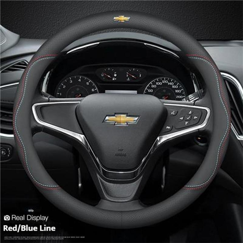 Кожаная накладка на руль автомобиля для Chevrolet Montana Trailblazer EV SS RS Silverado RST Equinox RS LT Bolt EUV Blrzer 38 см