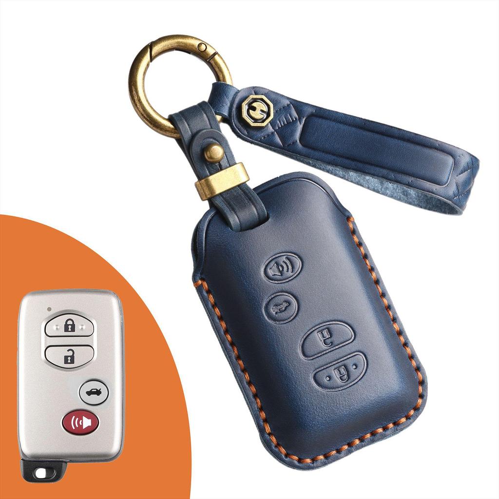 Retro Leather Key Cover for Toyota Prado and Camry