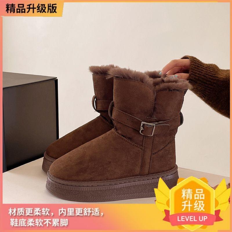 Женские новые зимние супер-огненные модные бархатные утолщенные теплые универсальные хлопковые ботинки