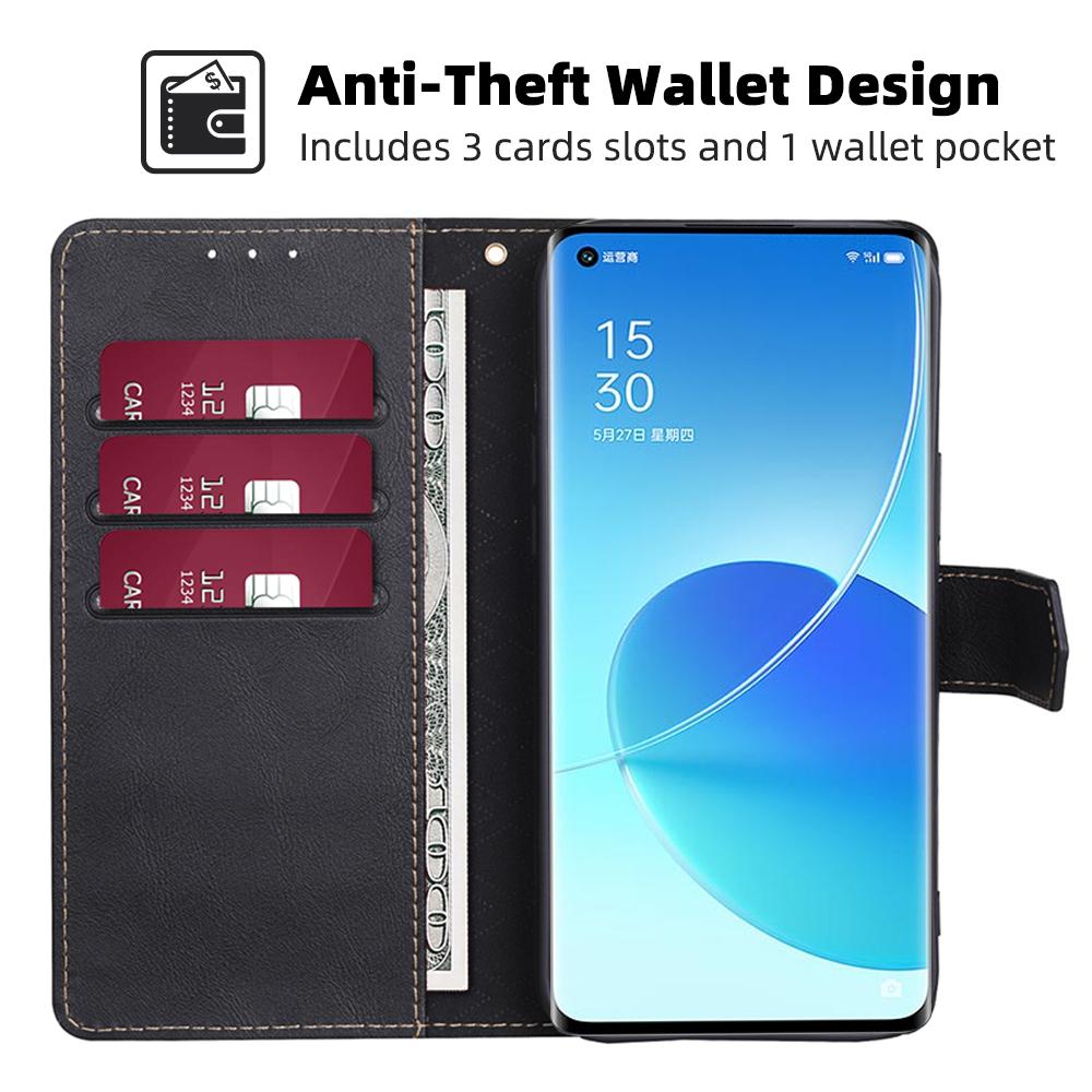 Чехол-кошелек с защитой от кражи RFID для Oppo Reno 4 5 Lite Realme 8i 9i C21Y C21 C25Y C35 C31 8 9 Pro, чехол из искусственной кожи, 6 слотов для карт, бампер для телефона