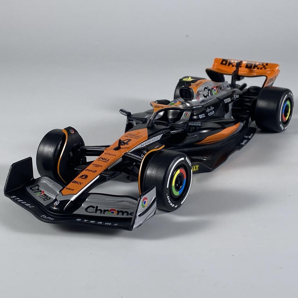 1:24 McLaren MCL60 2023 №4 Ландо Норрис 2-е место Гран-при Великобритании F1 №81 Оскар Пиастри Металлический литой модель автомобиля Модный игрушка Коллекция Украшения
