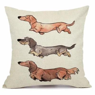 Christmas Sausage Style Cushion Cover Christmas Dog Christmas Home Decorative Pillow Cover Merry Gift 45X45Cm