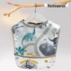 Waterproof Cotton Baby Bib: Reversible, Cartoon Design, Wash-Free Bib for Eating.