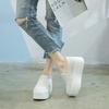 Fashion 6CM Denim Platform Wedge Autumn Elastic High Brand Chunky Sneakers Fashion Casual Spring Slip On Black White Shoes 2024