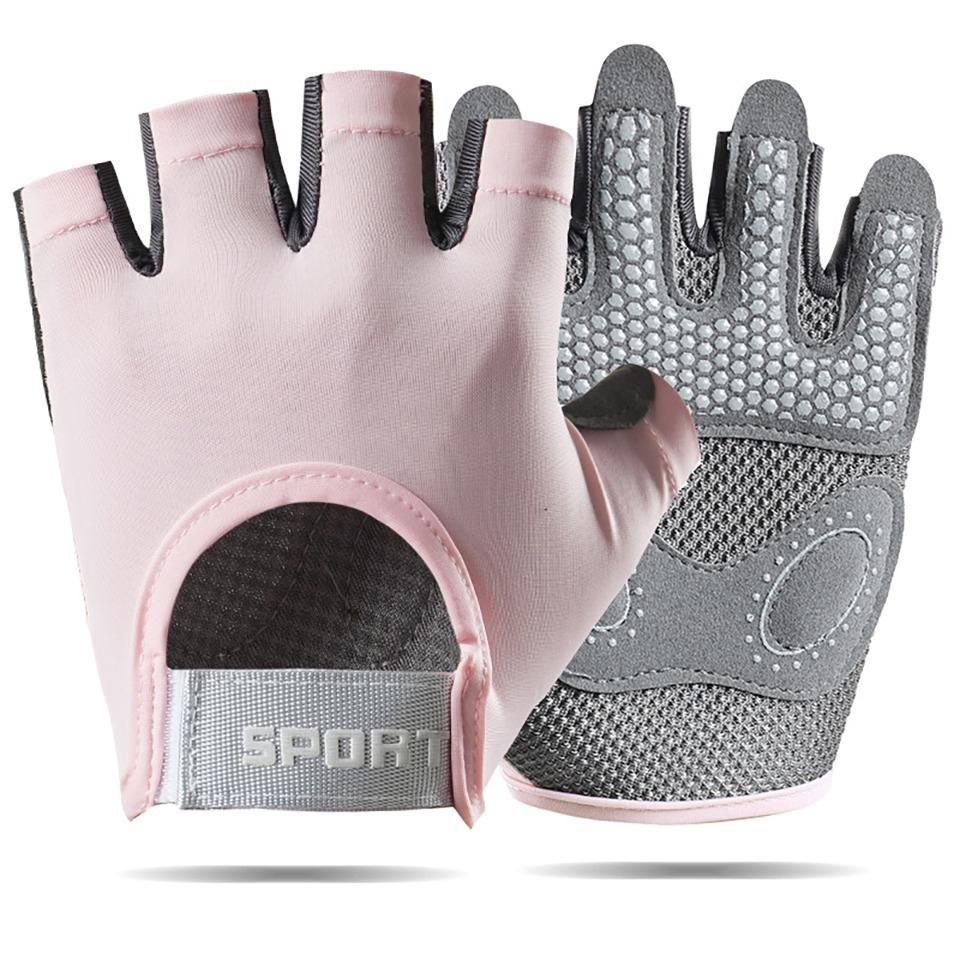 Fitness Gloves Half Finger Breathable Non Slip Gym Cycling Spinning Gloves Lightweight Ventilated Palm Hand Protection