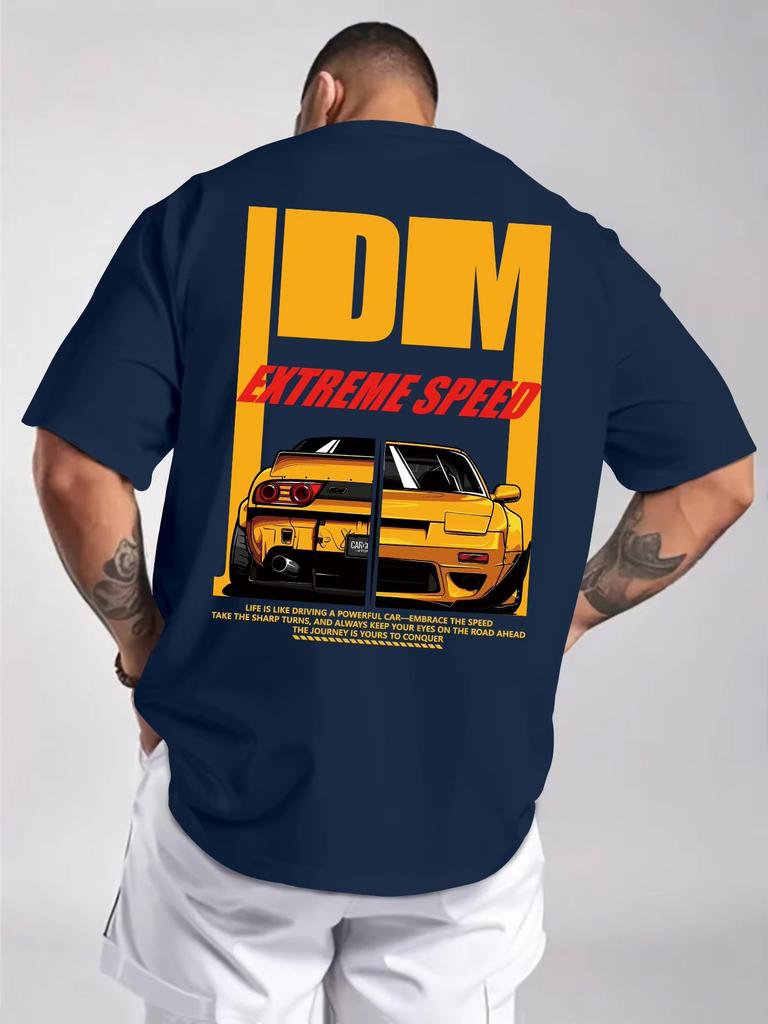 Unisex Tshirt Jdm Extreme Speed Racing Car Graphic Tee Crew Neck Short Sleeve Auto Enthusiast Casual Streetwear Top