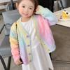 Autumn Spring Baby Girls Knitted Cardigan Sweater V-neck Knit Sweatshirt Toddler Long Sleeve Jacket Outerwear 2-9Y