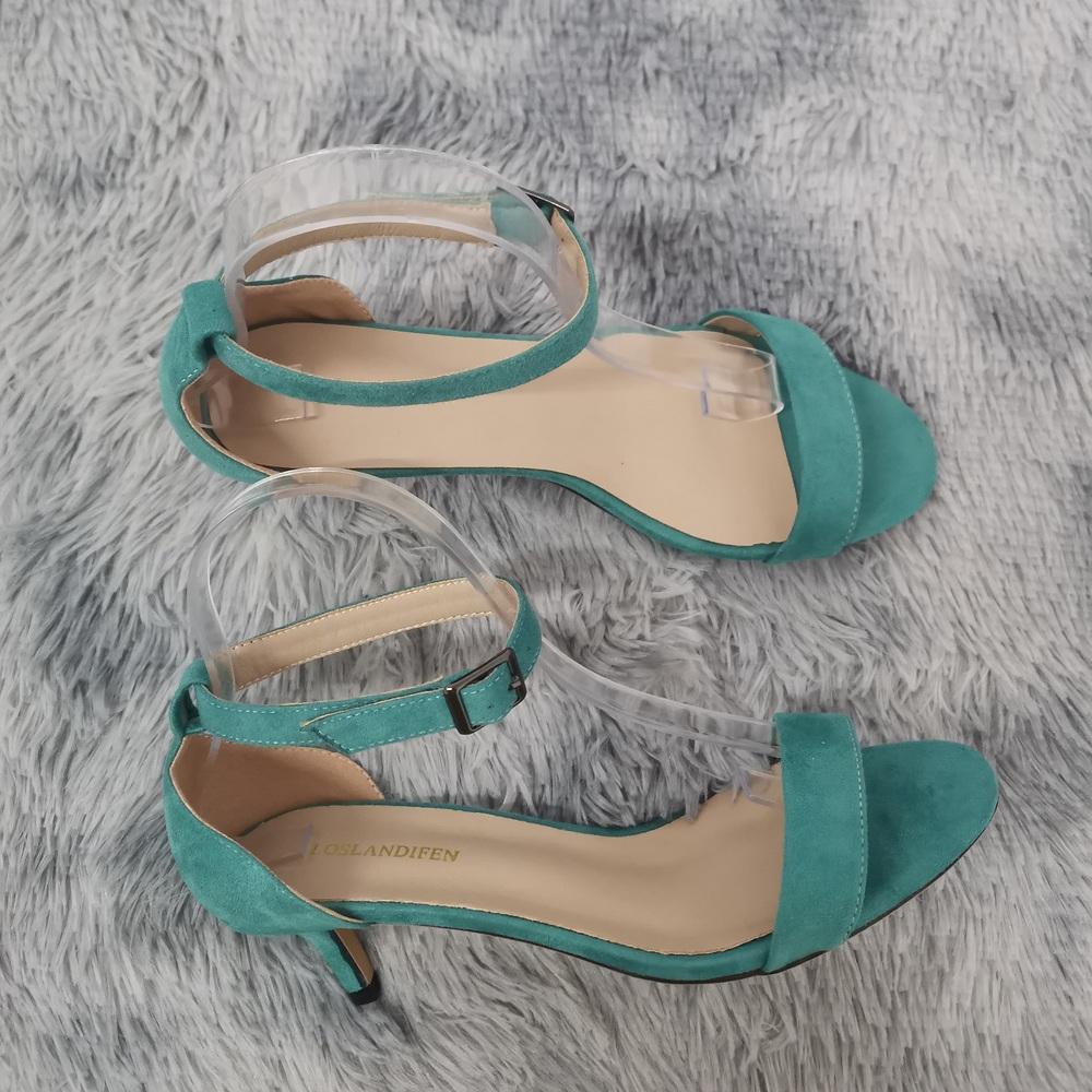 LOSLANDIFEN женские босоножки летние на низком каблуке с ремешком на щиколотке босоножки с открытым носком сексуальные высокие свадебные туфли для вечеринки обувь