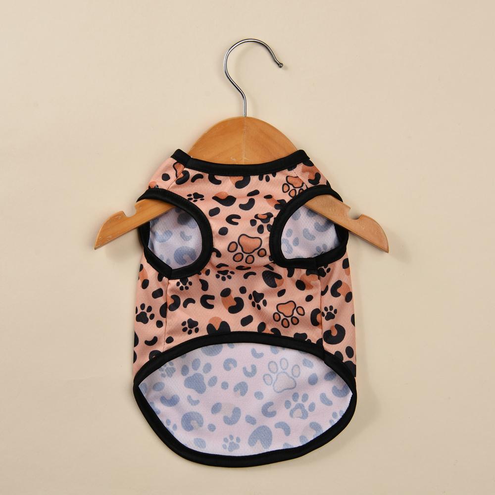 Одежда для собак с леопардовым принтом, летняя дышащая жилетка, футболка для маленьких собак, кошек, мягкая одежда для щенков, костюм для чихуахуа