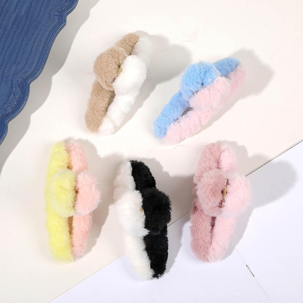 Plush Hair Clip Faux F-ur Hair Claws For Women Combs Clamps Autumn Winter Hairpins Fashion Hairgrips Hair Accessories