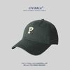 Women's Adult Four Seasons Soft Top Baseball Cap Large Size 100% Cotton P Letter Logo 6-Panel Design 48-50cm Head Circumference
