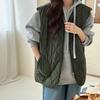 New Korean Short Women's Horse Clip Vest Large Size Autumn and Winter Fashionable Stitched Shoulder-cut Vest Jacket