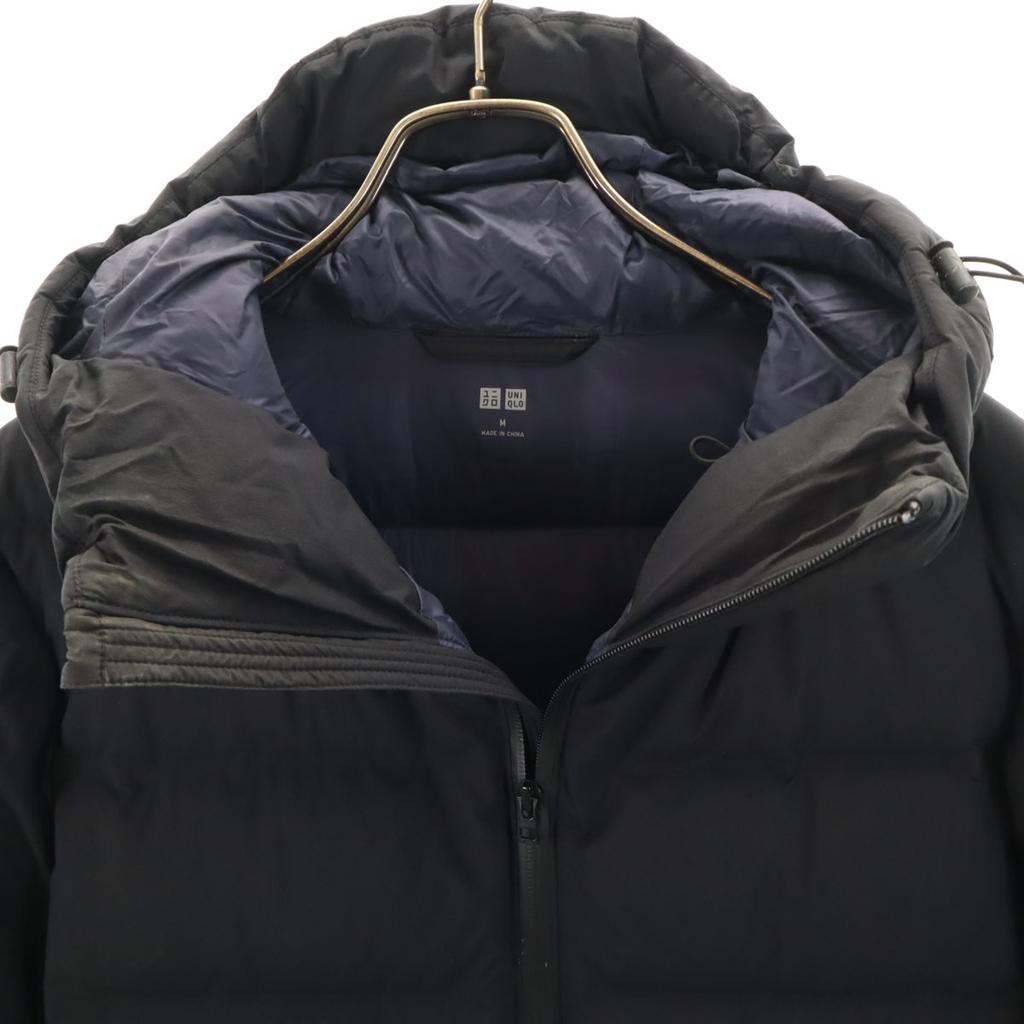 Uniqlo Бесшовное пуховое пальто M черное Мужское Б/У