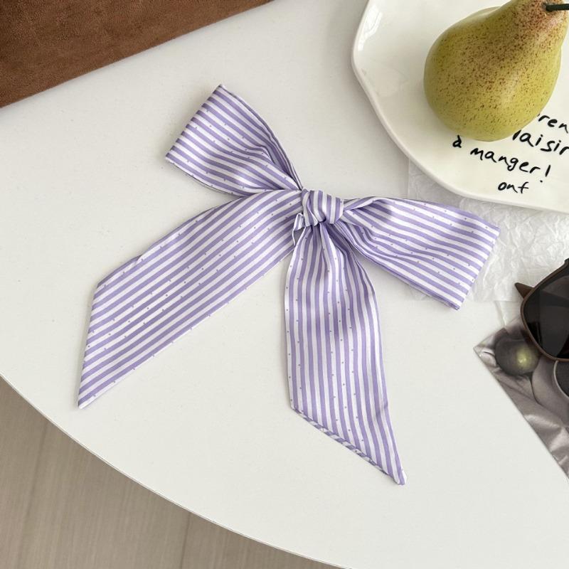 Purple Long Silk Scarf, New Polka Dot Scarf, Headscarf Tied Hair Band, Bag Tied Streamer, Decorative Small Scarf, Belt.