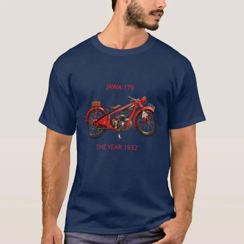 Винтажная Русская Мотоциклетная Футболка JAWA 175 100% Хлопок Круглый Вырез Летняя Короткий Рукав Повседневная Мужская Футболка Размеры S-3XL