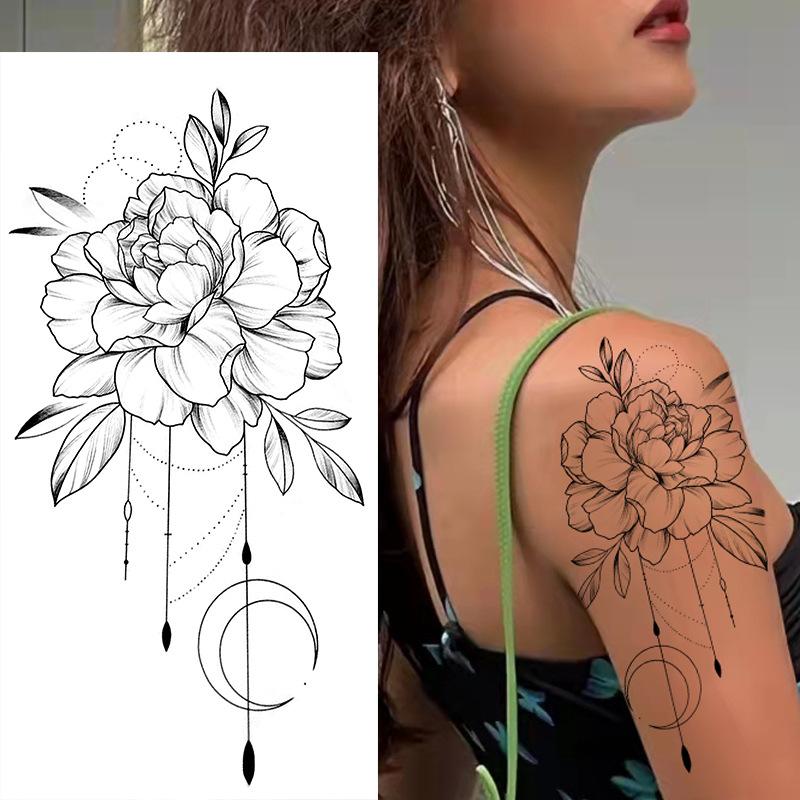 Dark Butterfly Sexy Waterproof Temporary Tattoo Sticker India Women Back Waist Flash Tatoo Girl Body Art Fake Tattoos Realistic