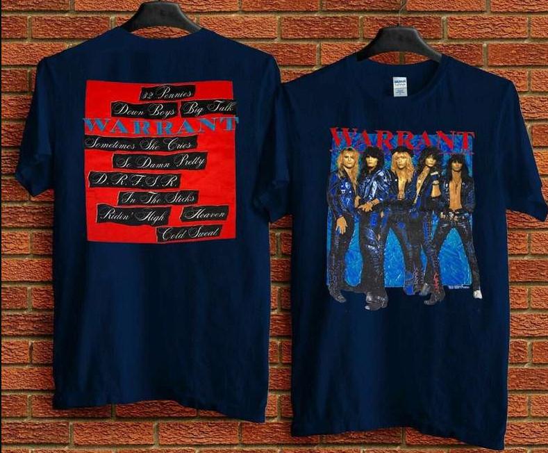 Винтажная футболка 80-х Warrant 80's DRFSR Концертный тур 1989, размеры S-4XL