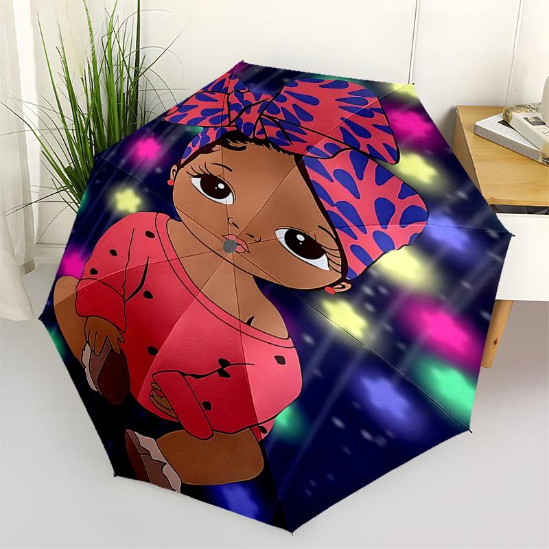 Automatic Folding Umbrella with Leopard Print - Portable 3-Fold Design, 8-Bone Iron Frame, Perfect Gift for Fans and Travelers0104265a